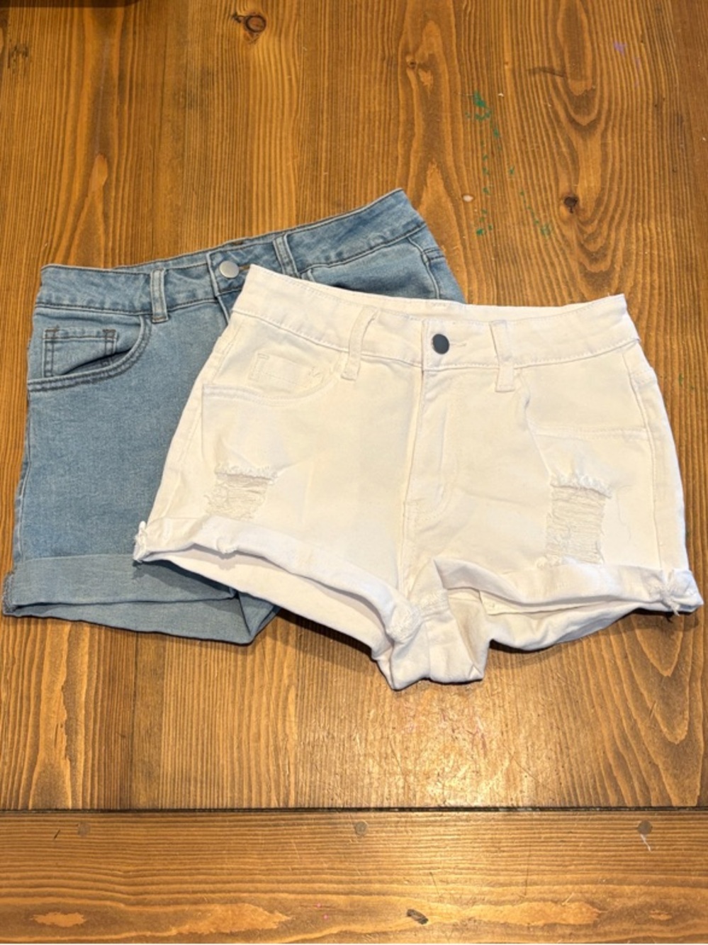 Denim Shorts - Light Blue + White Bundle